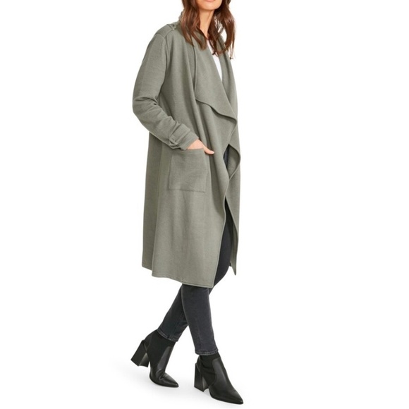 Nwt BB DAKOTA X STEVE MADDEN BB Dakota Trench Revolution Waterfall Lapel Knit Co - Picture 7 of 15